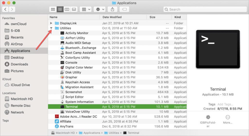 Cómo abrir y utilizar la aplicación Terminal en un Mac 2 Terminal en un Mac