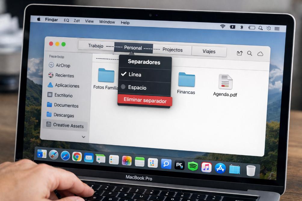 ¿Cómo personalizar tu Mac con 7 mejoras? 3 Personalizar tu mac - agregar separadores